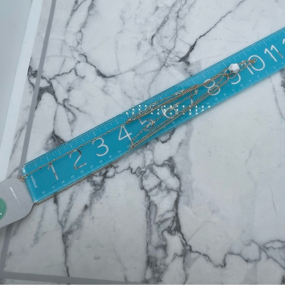 New Jolli Molli Layered Necklace Gold Tone White Stone Accent - Picture 6 of 6